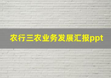 农行三农业务发展汇报ppt