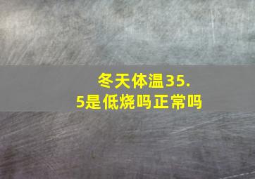 冬天体温35.5是低烧吗正常吗