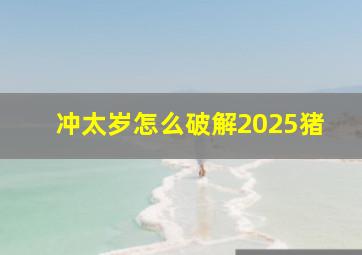 冲太岁怎么破解2025猪