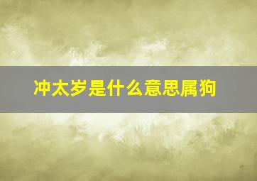 冲太岁是什么意思属狗