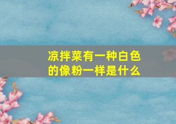 凉拌菜有一种白色的像粉一样是什么