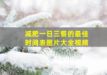 减肥一日三餐的最佳时间表图片大全视频