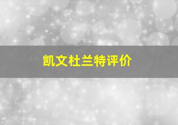 凯文杜兰特评价