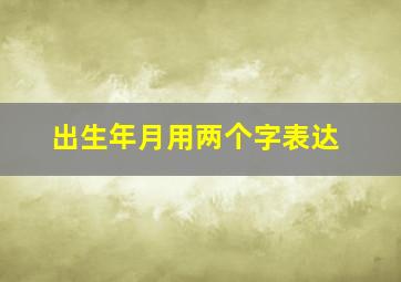 出生年月用两个字表达