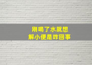 刚喝了水就想解小便是咋回事