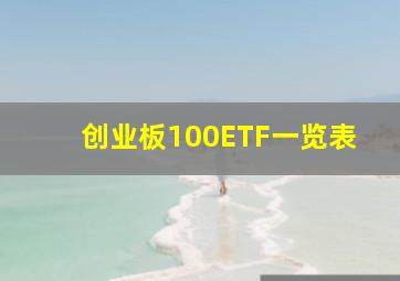 创业板100ETF一览表