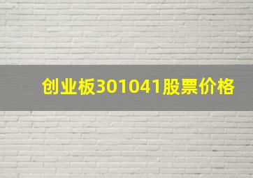 创业板301041股票价格