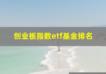 创业板指数etf基金排名