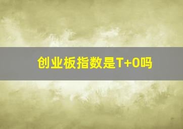 创业板指数是T+0吗