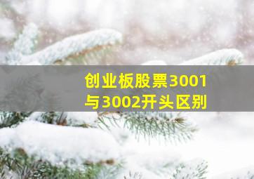 创业板股票3001与3002开头区别