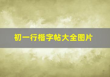 初一行楷字帖大全图片