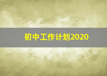 初中工作计划2020