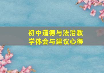 初中道德与法治教学体会与建议心得