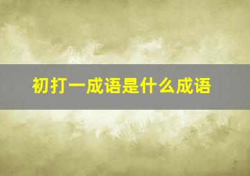 初打一成语是什么成语