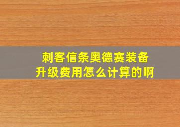 刺客信条奥德赛装备升级费用怎么计算的啊