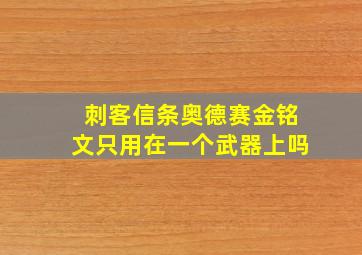 刺客信条奥德赛金铭文只用在一个武器上吗