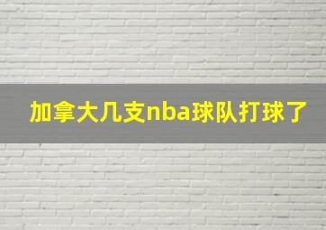 加拿大几支nba球队打球了