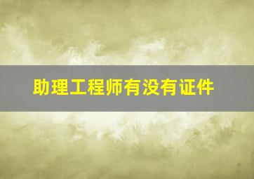 助理工程师有没有证件