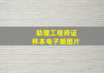 助理工程师证样本电子版图片