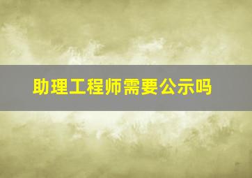 助理工程师需要公示吗