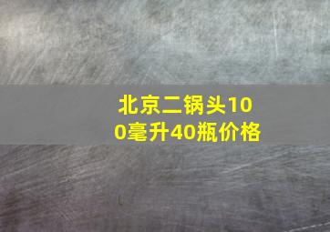 北京二锅头100毫升40瓶价格