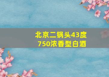 北京二锅头43度750浓香型白酒