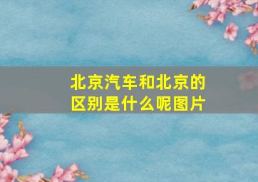 北京汽车和北京的区别是什么呢图片