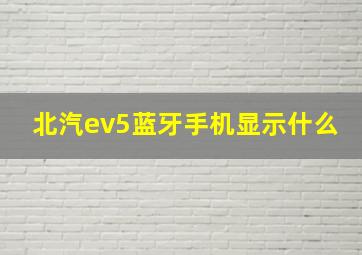 北汽ev5蓝牙手机显示什么