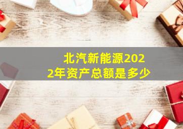 北汽新能源2022年资产总额是多少