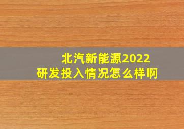 北汽新能源2022研发投入情况怎么样啊