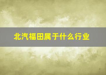 北汽福田属于什么行业