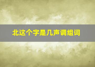 北这个字是几声调组词