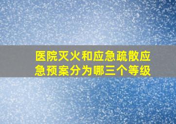 医院灭火和应急疏散应急预案分为哪三个等级