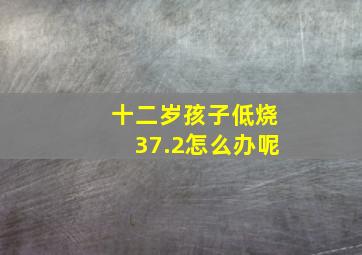 十二岁孩子低烧37.2怎么办呢