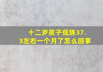 十二岁孩子低烧37.3左右一个月了怎么回事