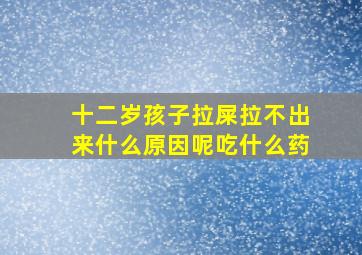 十二岁孩子拉屎拉不出来什么原因呢吃什么药