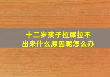 十二岁孩子拉屎拉不出来什么原因呢怎么办