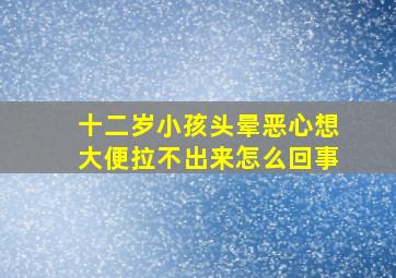 十二岁小孩头晕恶心想大便拉不出来怎么回事