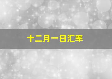 十二月一日汇率