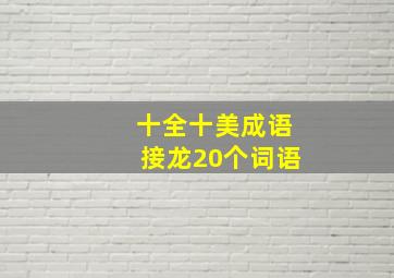 十全十美成语接龙20个词语