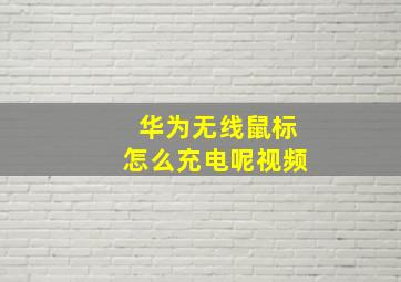 华为无线鼠标怎么充电呢视频