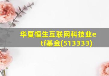 华夏恒生互联网科技业etf基金(513333)