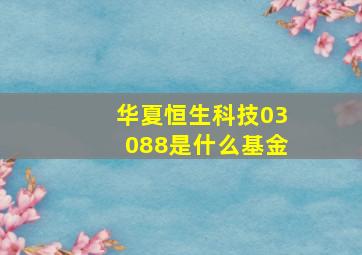 华夏恒生科技03088是什么基金