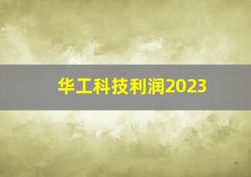 华工科技利润2023