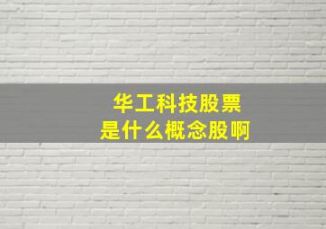 华工科技股票是什么概念股啊