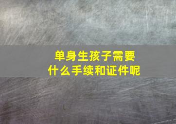 单身生孩子需要什么手续和证件呢