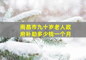 南昌市九十岁老人政府补助多少钱一个月