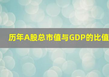 历年A股总市值与GDP的比值