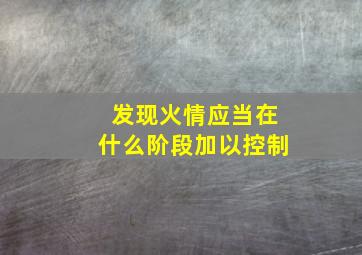 发现火情应当在什么阶段加以控制