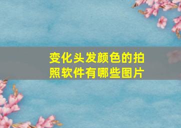 变化头发颜色的拍照软件有哪些图片